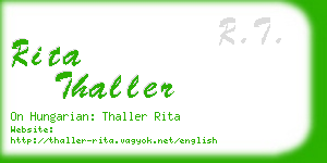 rita thaller business card